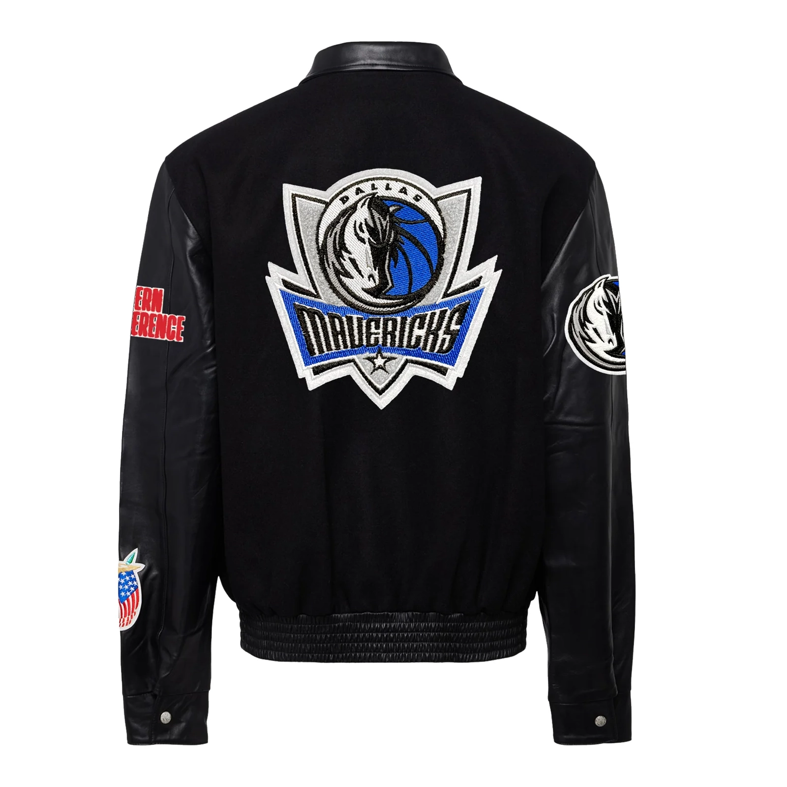 Dallas mavericks wool leather varsity jacket black 2