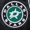Dallas stars script tail satin varsity jacket black 5