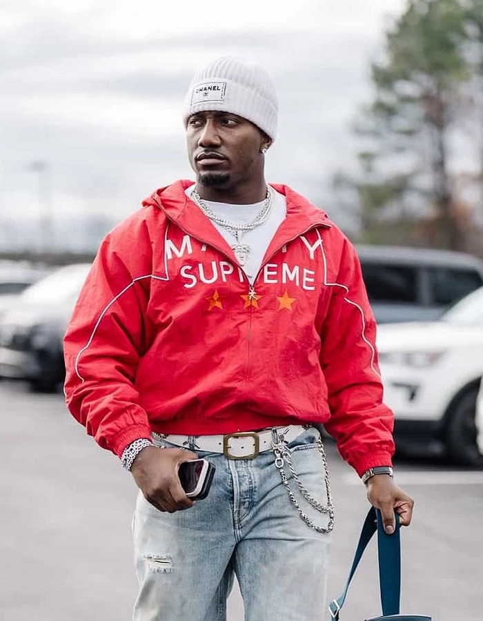 Deebo samuel sr marty supreme red jacket