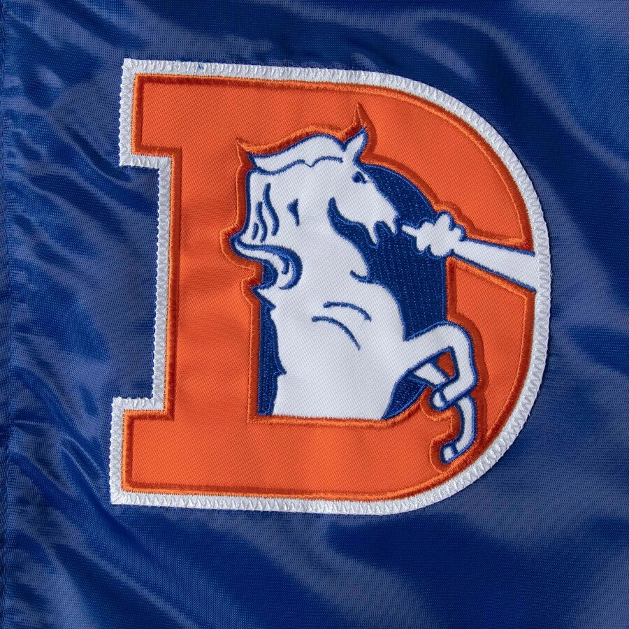 Denver broncos captain satin varsity jacket blue 4