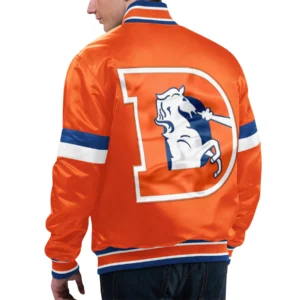 Denver broncos gridiron classics home game satin varsity jacket orange 2