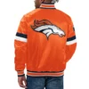 Denver broncos home game satin varsity jacket orange