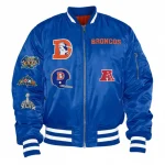 Denver Broncos Ma-1 Blue Polyester Bomber Jacket