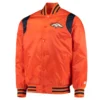 Denver broncos prime time full snap satin varsity jacket orange 2