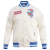 Denver broncos retro classic full snap satin varsity jacket white 7