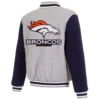 Denver broncos varsity gray and navy jacket