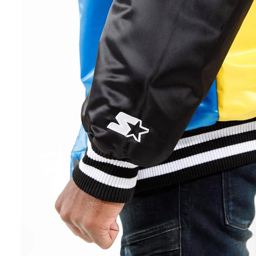 Denver nuggets color block full snap bomber jacket