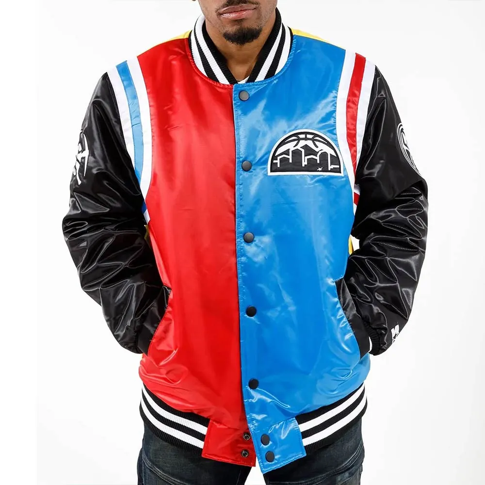 Denver nuggets color block full snap jacket
