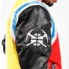 Denver nuggets color block full snap satin jacket