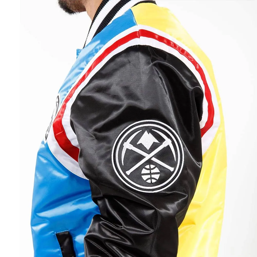Denver nuggets color block satin jacket