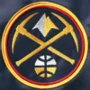 Denver nuggets leader satin varsity jacket yellownavy 3