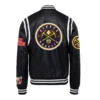 Denver nuggets leather varsity jacket black 2