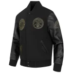Denver Nuggets Black & Gold Wool/Leather Jacket