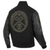 Denver nuggets pro standard black and gold varsity jacket 3
