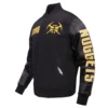 Denver nuggets pro standard chest mile high wool and leather varsity jacket 1