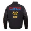 Denver nuggets pro standard chest mile high wool and leather varsity jacket 4