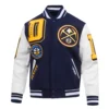 Denver nuggets pro standard mashup wool and leather varsity jacket 2