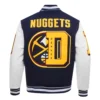 Denver nuggets pro standard mashup wool and leather varsity jacket 4