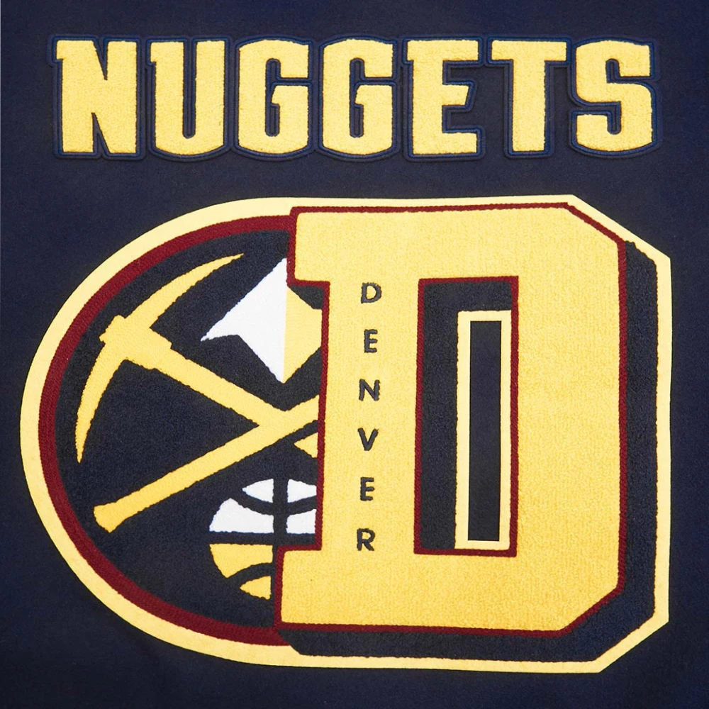 Denver nuggets pro standard mashup wool and leather varsity jacket 5