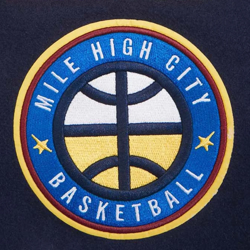 Denver nuggets pro standard mashup wool and leather varsity jacket 8