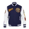 Denver nuggets pro standard script tail wool and leather varsity jacket 2
