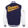 Denver nuggets pro standard script tail wool and leather varsity jacket 4