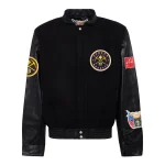 Denver Nuggets Black Wool/Leather Jacket