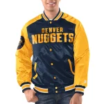 Denver Nuggets Renegade Navy/Yellow Satin Jacket