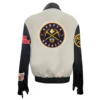 Denver nuggets wool leather varsity jacket white black 1 1