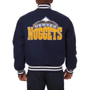 Denver nuggets wool varsity jacket navy