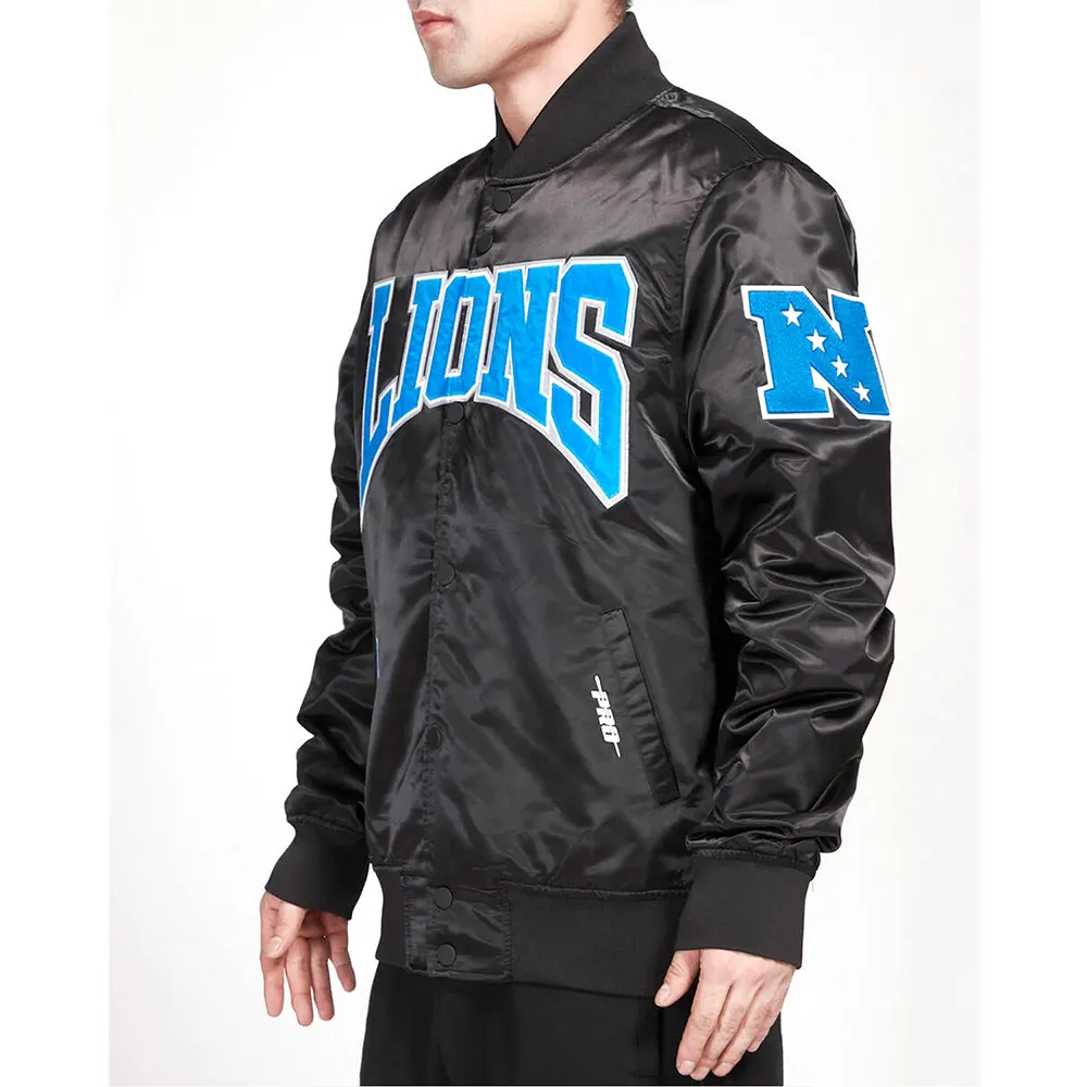 Detroit lion crest emblem black jacket