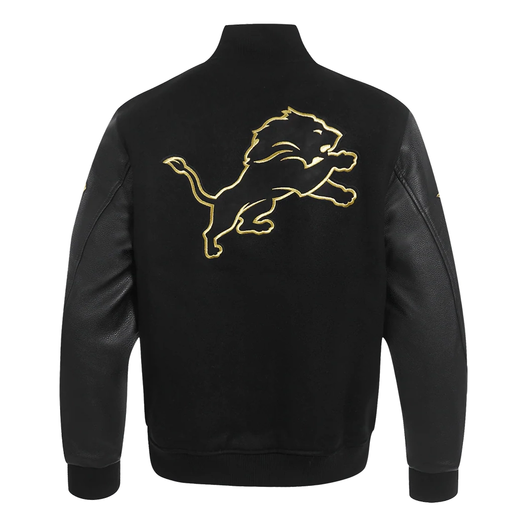 Detroit lions black gold black jacket