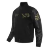 Detroit lions black gold wool jacket