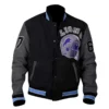 Detroit lions black letterman wool and leather varsity jacket 1