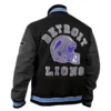 Detroit lions black letterman wool and leather varsity jacket 3