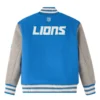 Detroit lions blue grey full snap wool varsity jacket