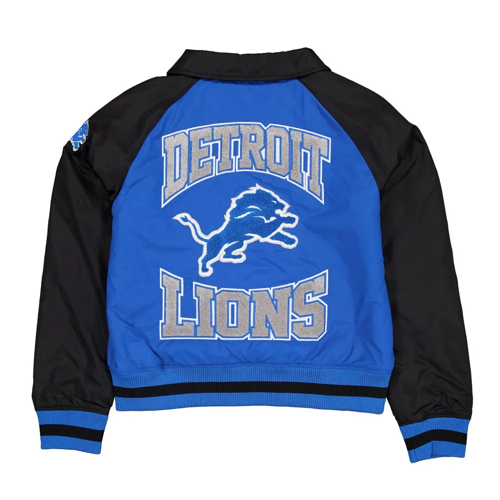 Detroit lions blue throwback jacket