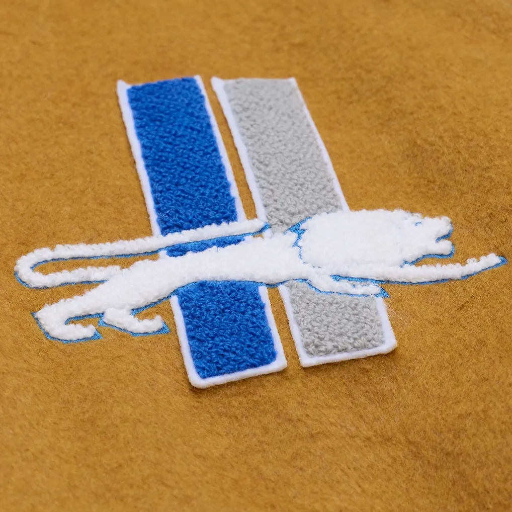 Detroit lions browncream dusted varsity team logo