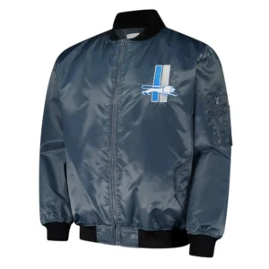 Detroit lions charcoal bomber jacket