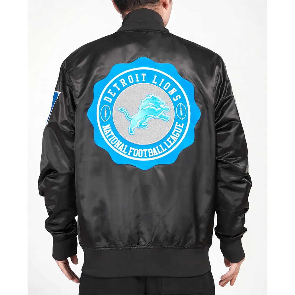 Detroit lions crest emblem black jacket
