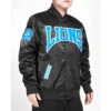 Detroit lions crest emblem satin jacket