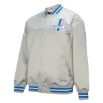 Detroit Lions Double Down Full-Snap Gray Satin Jacket