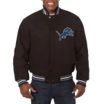 Detroit Lions One Color Full-Wool Black Varsity Jacket