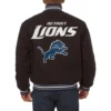 Detroit lions handmade wool jacket black 2