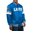 Detroit lions home game satin varsity jacket blue 1