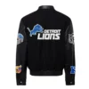 Detroit lions jeff hamilton wool leather varsity jacket black 2