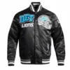 Detroit lions mashup full snap satin varsity jacket black 1