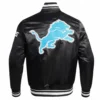 Detroit lions mashup full snap satin varsity jacket black 4