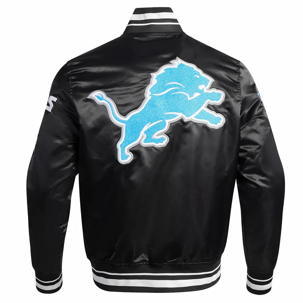 Detroit lions mashup full snap satin varsity jacket black 4