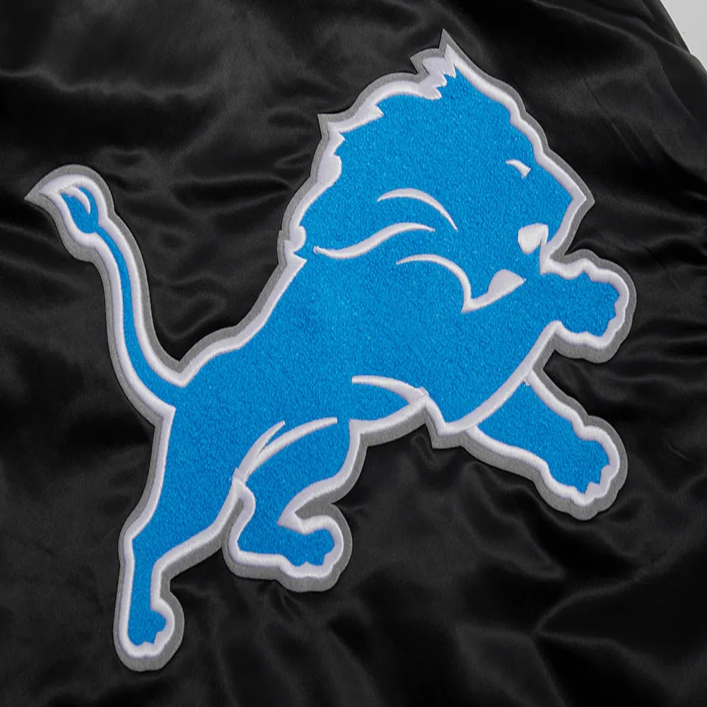 Detroit lions mashup full snap satin varsity jacket black 5
